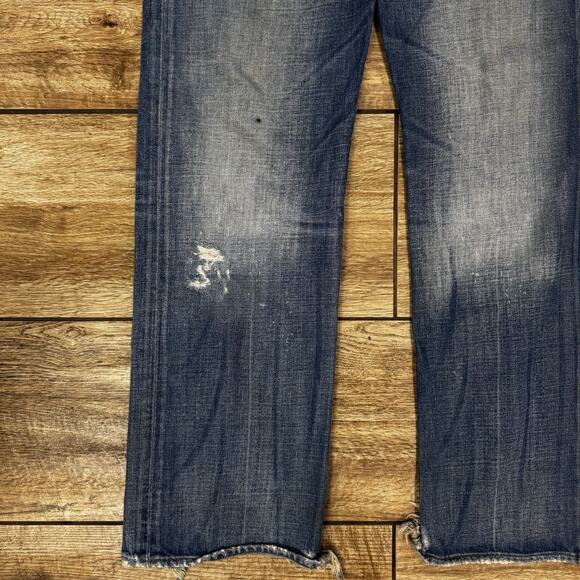 Vintage Diesel Industry Jeans Mens 36 Blue Distressed Made in Italy Button Fly - Picture 6 of 16